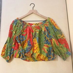 Christian Siriano Blouse - Women's Large Multicolor - Off the Shoulder Top